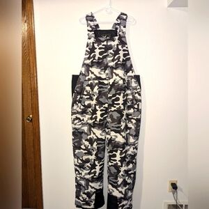 Men's Arctix snow bibs black and white camo XXL